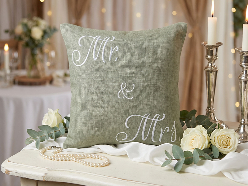 Ringkissen Mr. and  Mrs. - ITH-Stickdatei